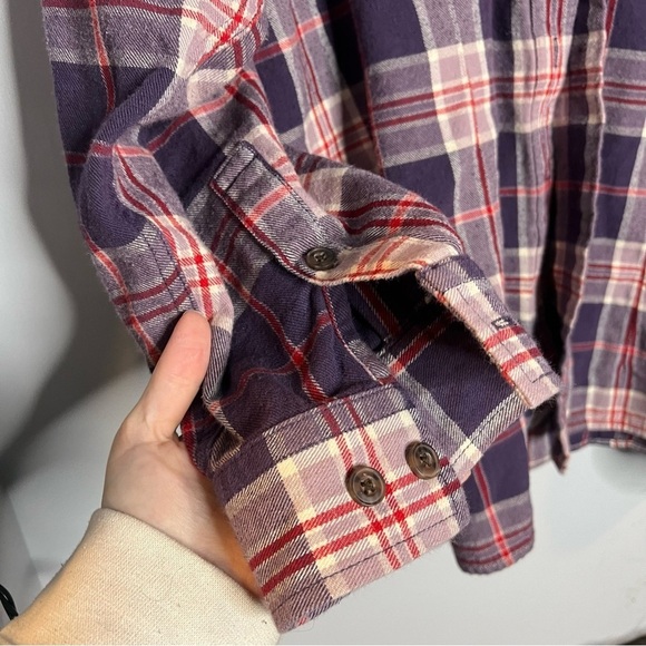 Duluth Company Flannel Shirt Purple Red Long Sleeve NO SIZE - Picture 5 of 6